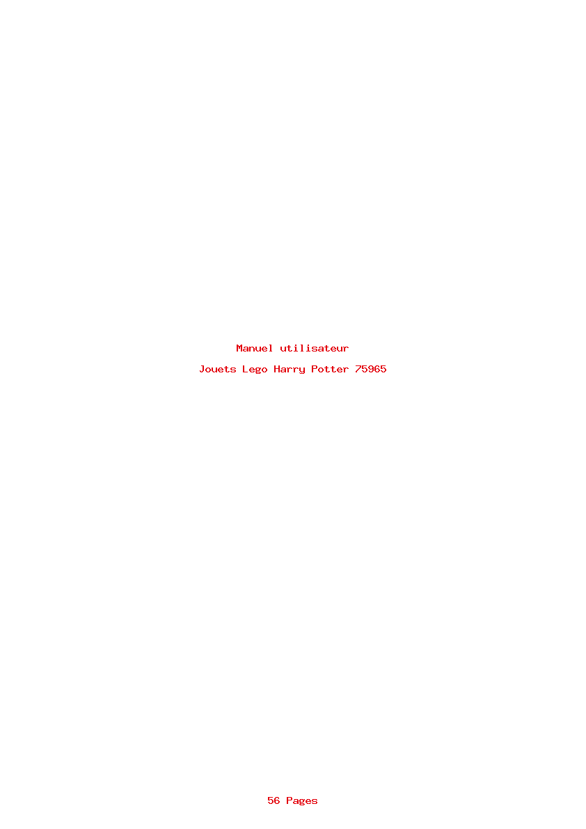 Page 1 de la notice Manuel utilisateur Lego Harry Potter 75965