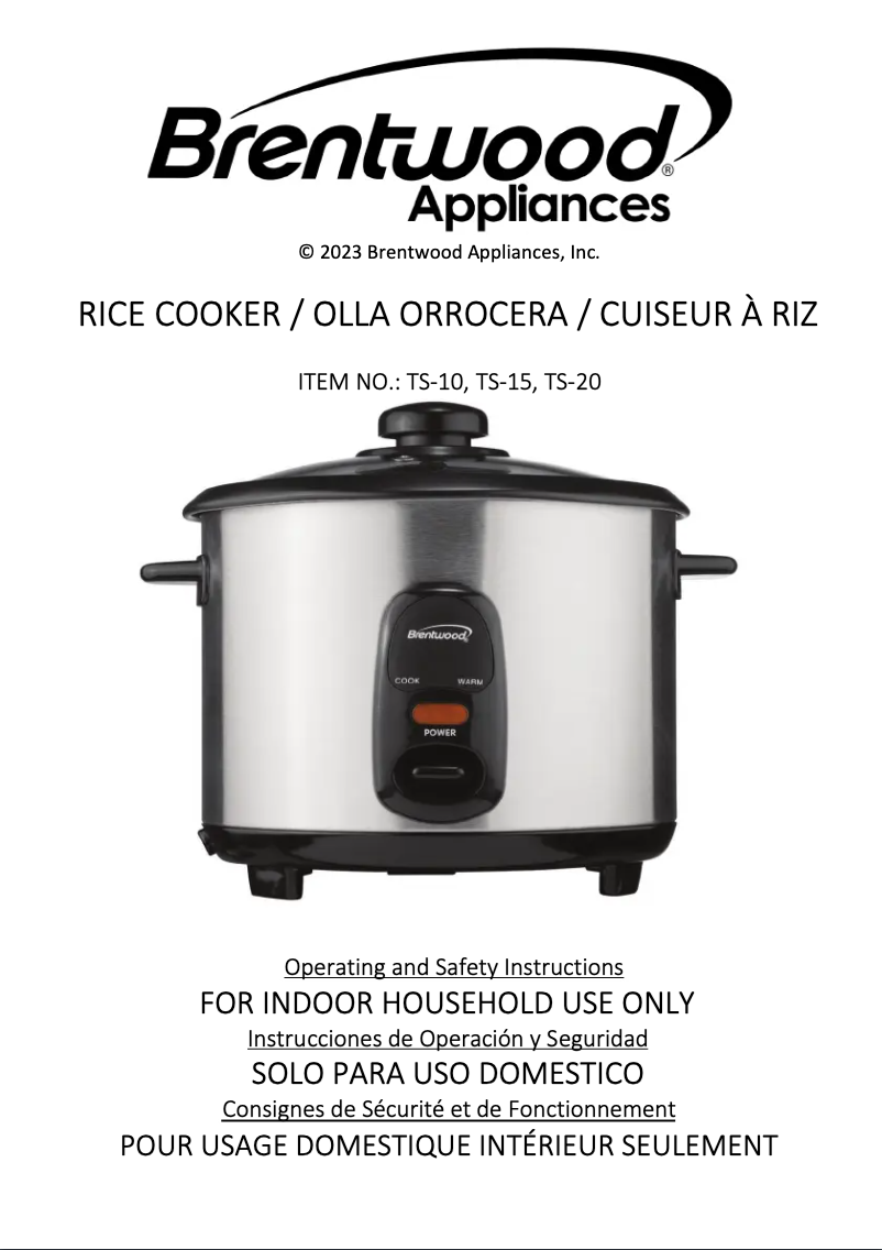 Page 1 de la notice Manuel utilisateur Brentwood TS-10