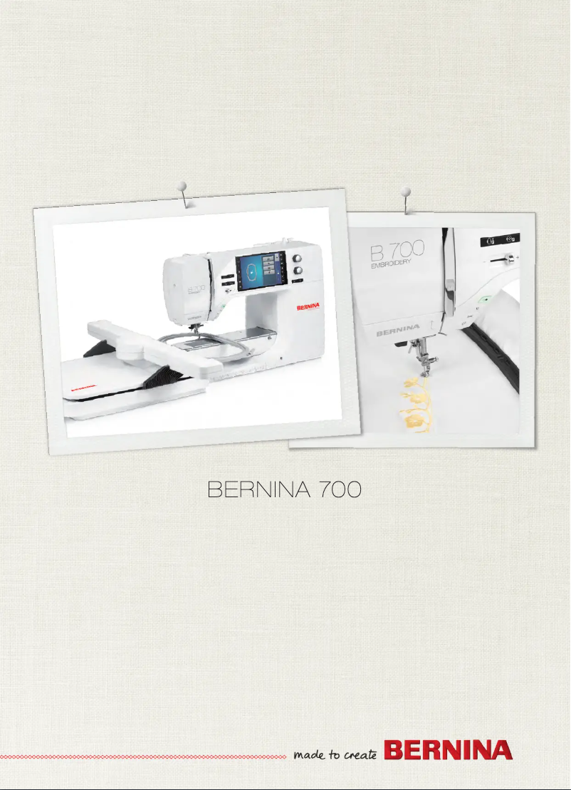 Page 1 de la notice Manuel utilisateur Bernina 700 E