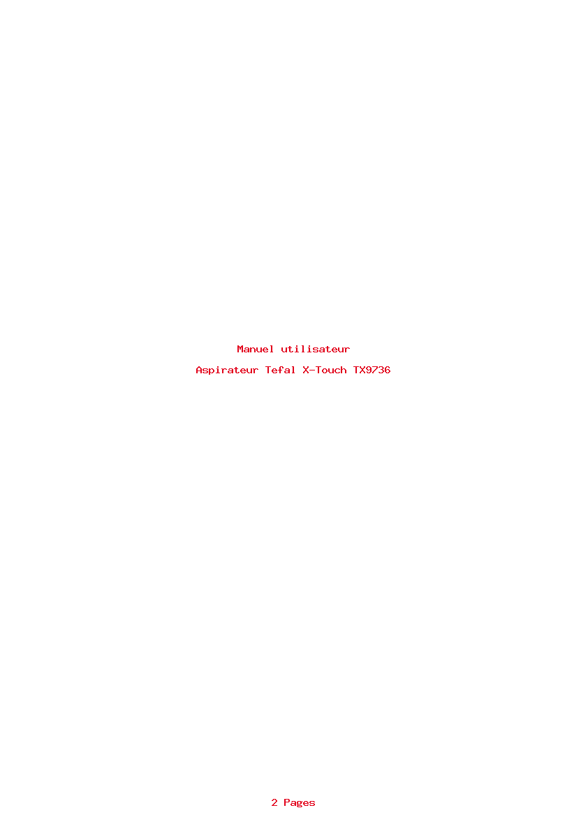 Page 1 de la notice Manuel utilisateur Tefal X-Touch TX9736