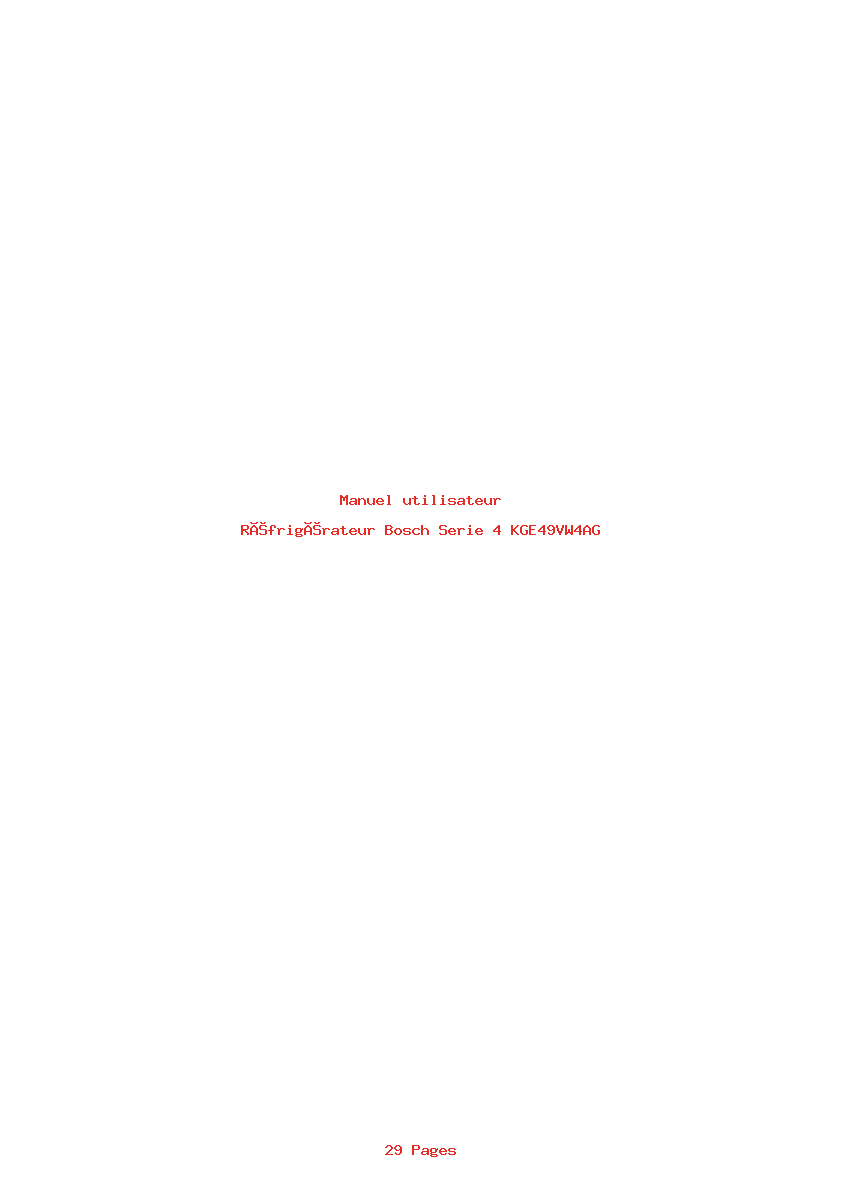 Page 1 de la notice Manuel utilisateur Bosch Serie 4 KGE49VW4AG