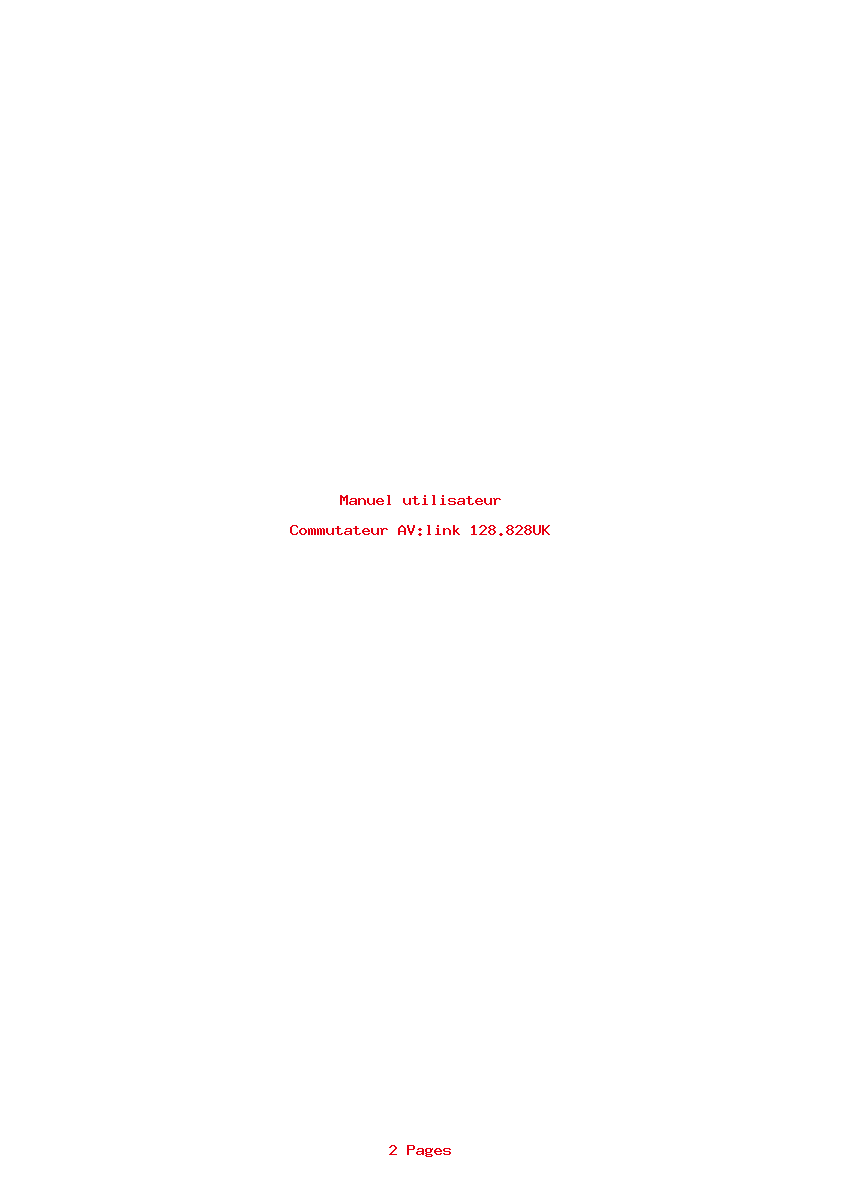 Page 1 de la notice Manuel utilisateur AV:link 128.828UK