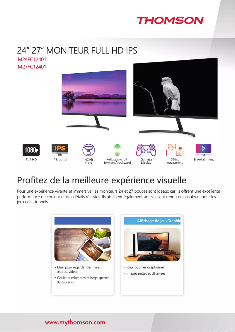 Page 1 de la notice Mode d'emploi Thomson M24FC12401