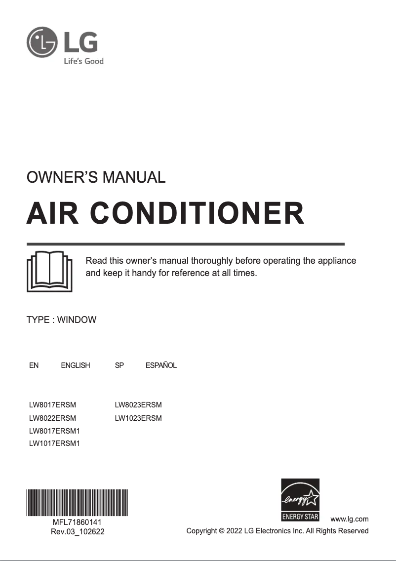 Page 1 of the manual User Manual LG LW1217ERSM1