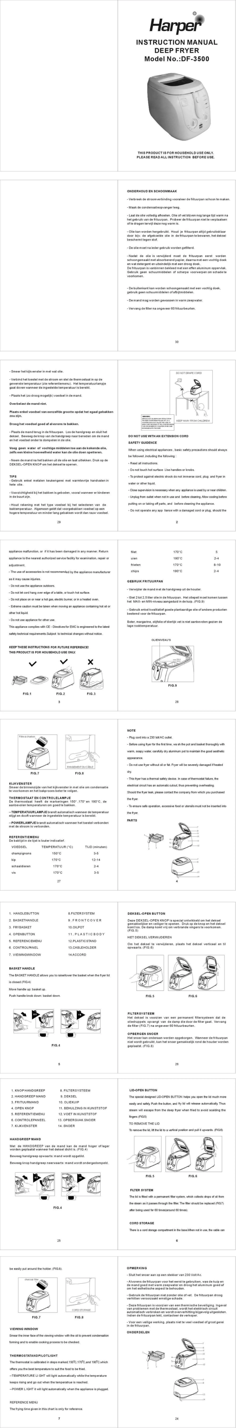 Page 1 de la notice Manuel utilisateur Harper DF3500