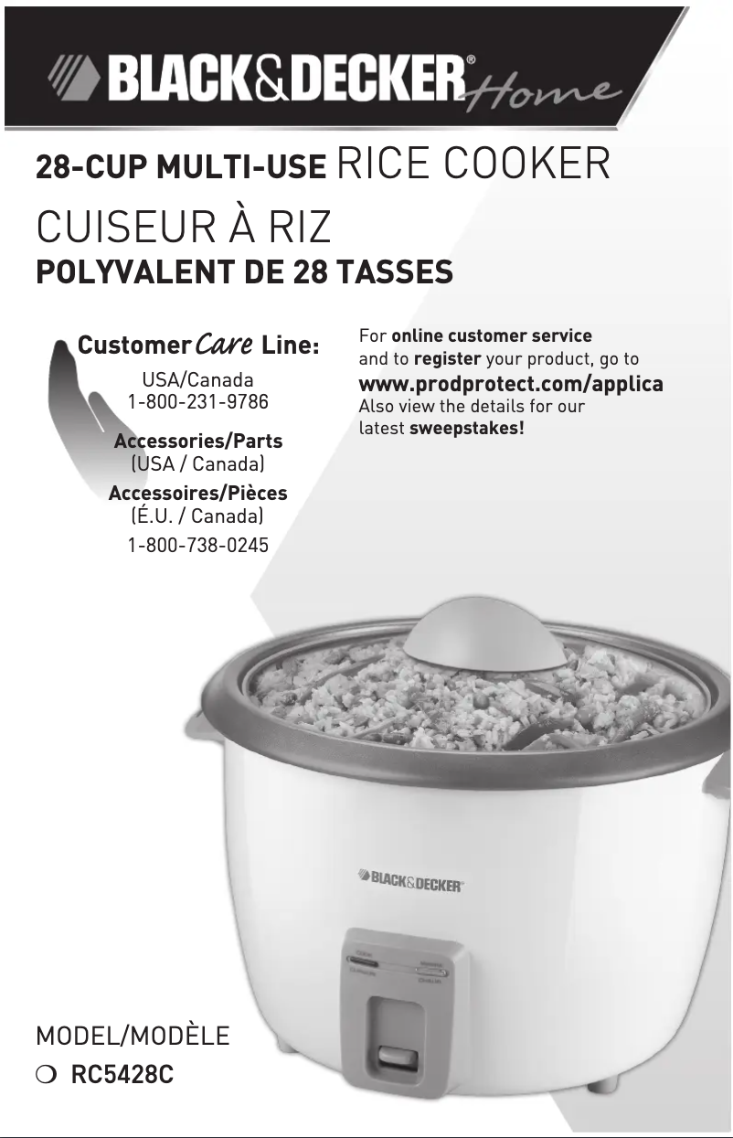 Page 1 de la notice Manuel utilisateur Black & Decker RC5428C