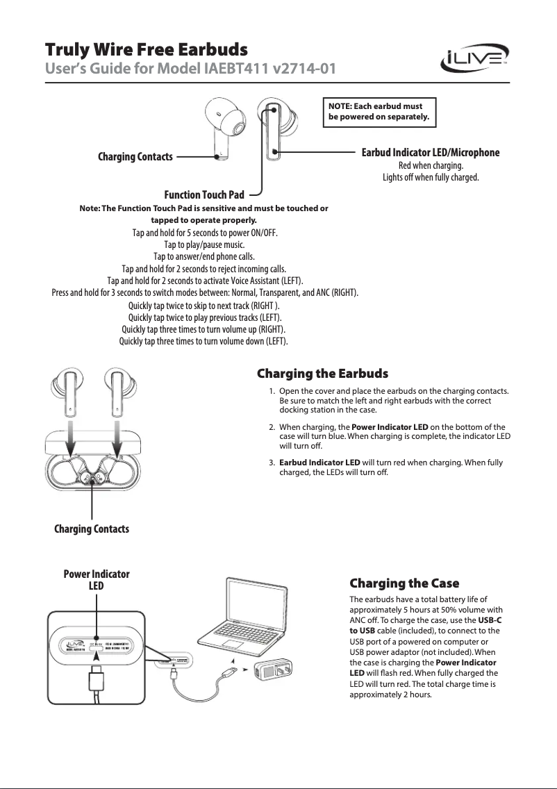 Page 1 of the manual User Manual iLive IAEBT411