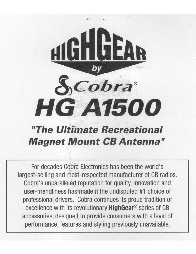 Página 1 del manual Manual de usuario Cobra HG A1500