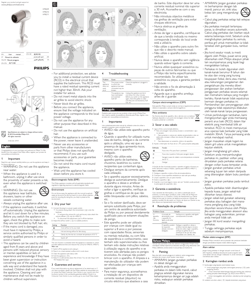 Página 1 del manual Manual de usuario Philips Shine & Protect HP8209