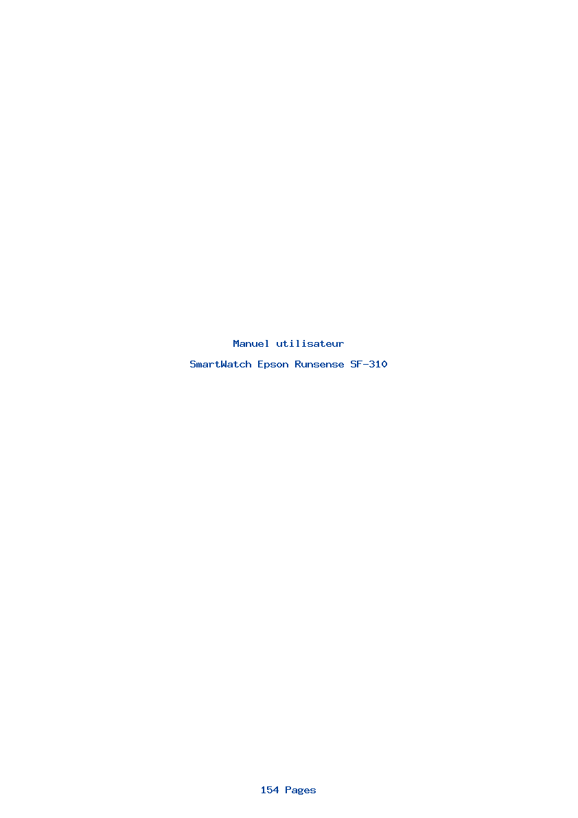 Page 1 de la notice Manuel utilisateur Epson Runsense SF-310