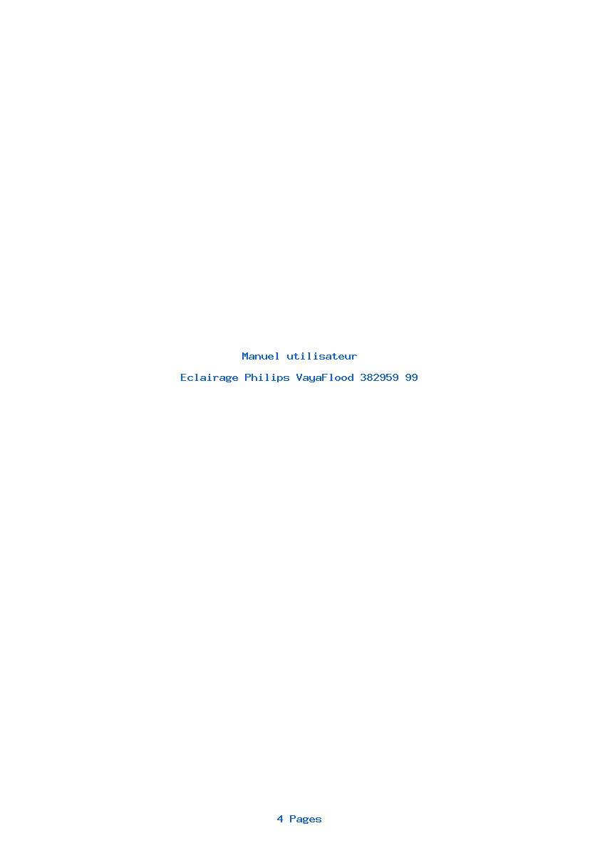 Page 1 de la notice Manuel utilisateur Philips VayaFlood 382959 99
