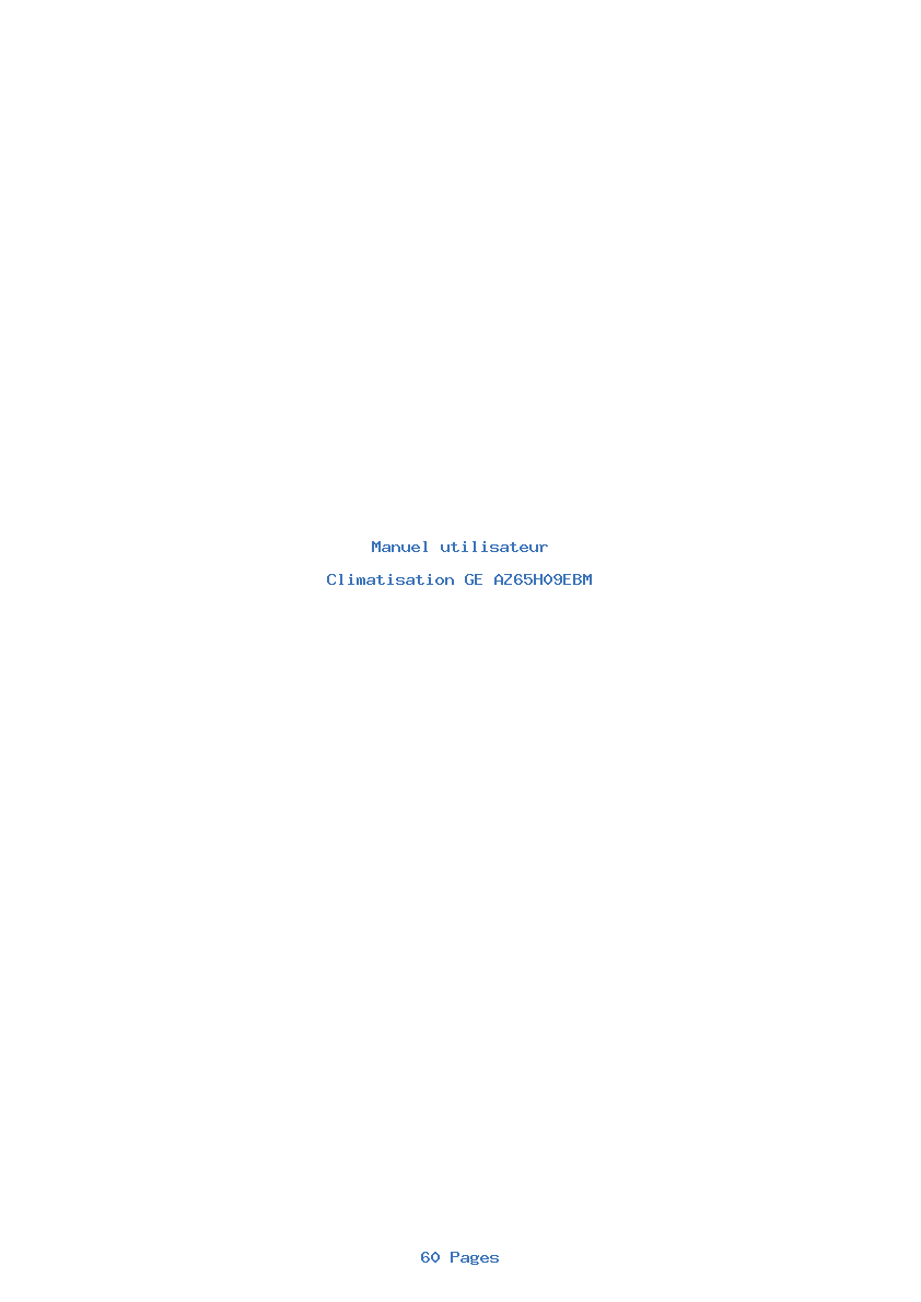 Page 1 de la notice Manuel utilisateur GE AZ65H09EBM