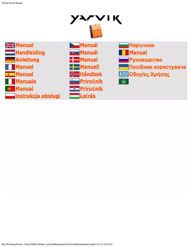 Page 1 de la notice Manuel utilisateur Yarvik GoTab Ion 7