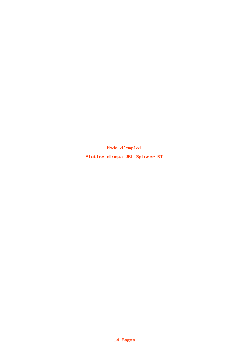 Page 1 de la notice Mode d'emploi JBL Spinner BT