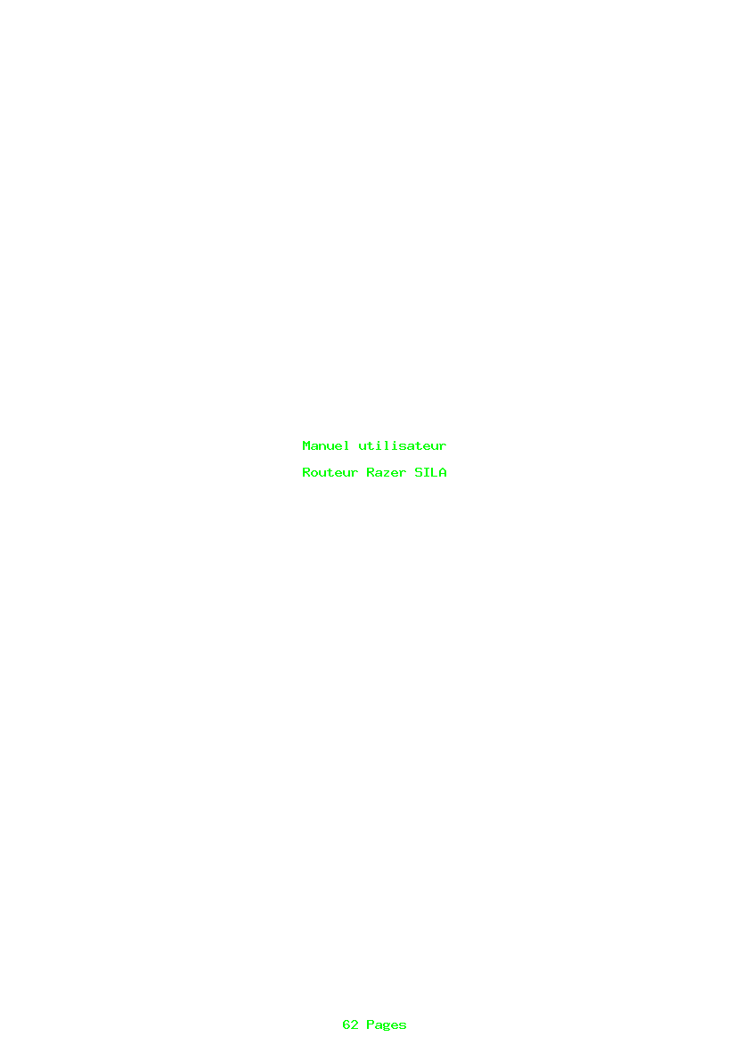 Page 1 de la notice Manuel utilisateur Razer SILA