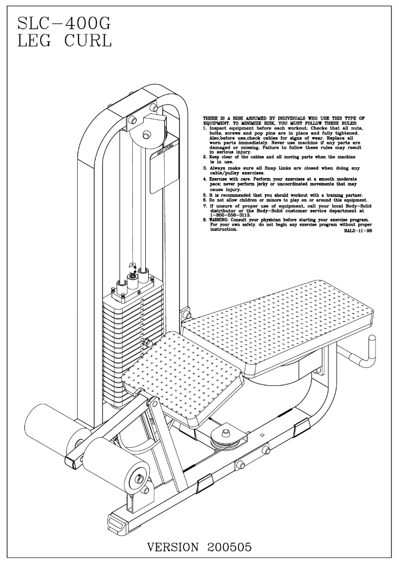 Page 1 de la notice Manuel utilisateur Body-Solid SLC400G-2