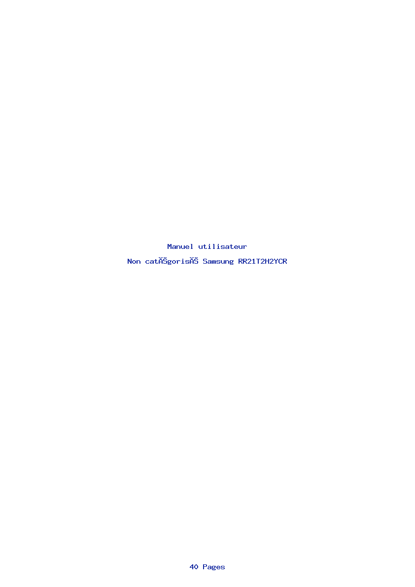 Page 1 de la notice Manuel utilisateur Samsung RR21T2H2YCR