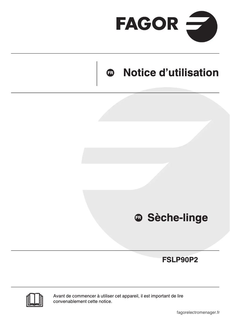 Page 1 de la notice Manuel utilisateur Fagor FSLP90P2