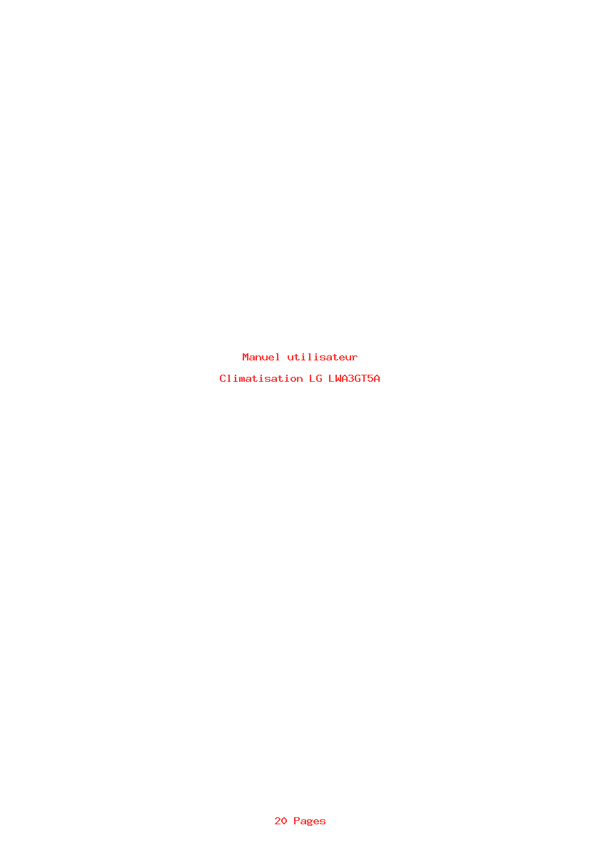 Page 1 de la notice Manuel utilisateur LG LWA3GT5A