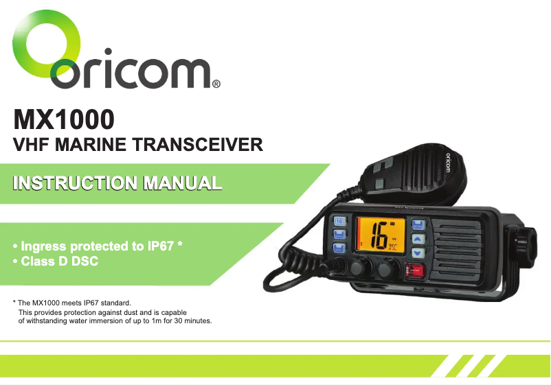 Page 1 de la notice Manuel utilisateur Oricom MX1000