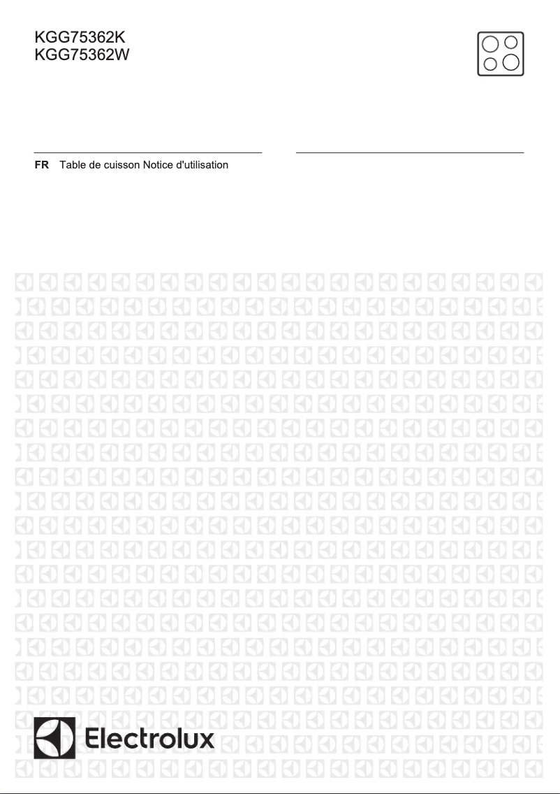 Page 1 de la notice Manuel utilisateur Electrolux KGG75362K