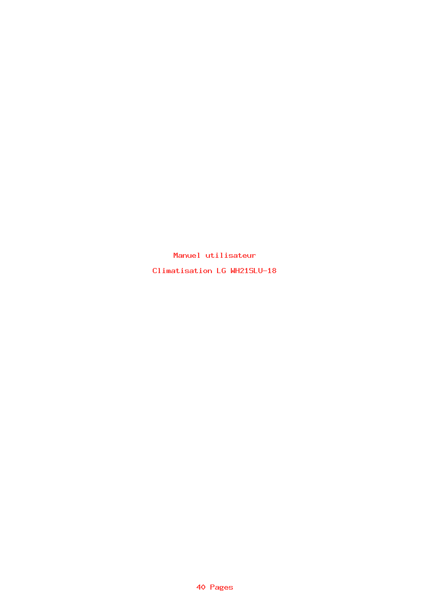 Image de la première page du manuel de l'appareil WH21SLU-18