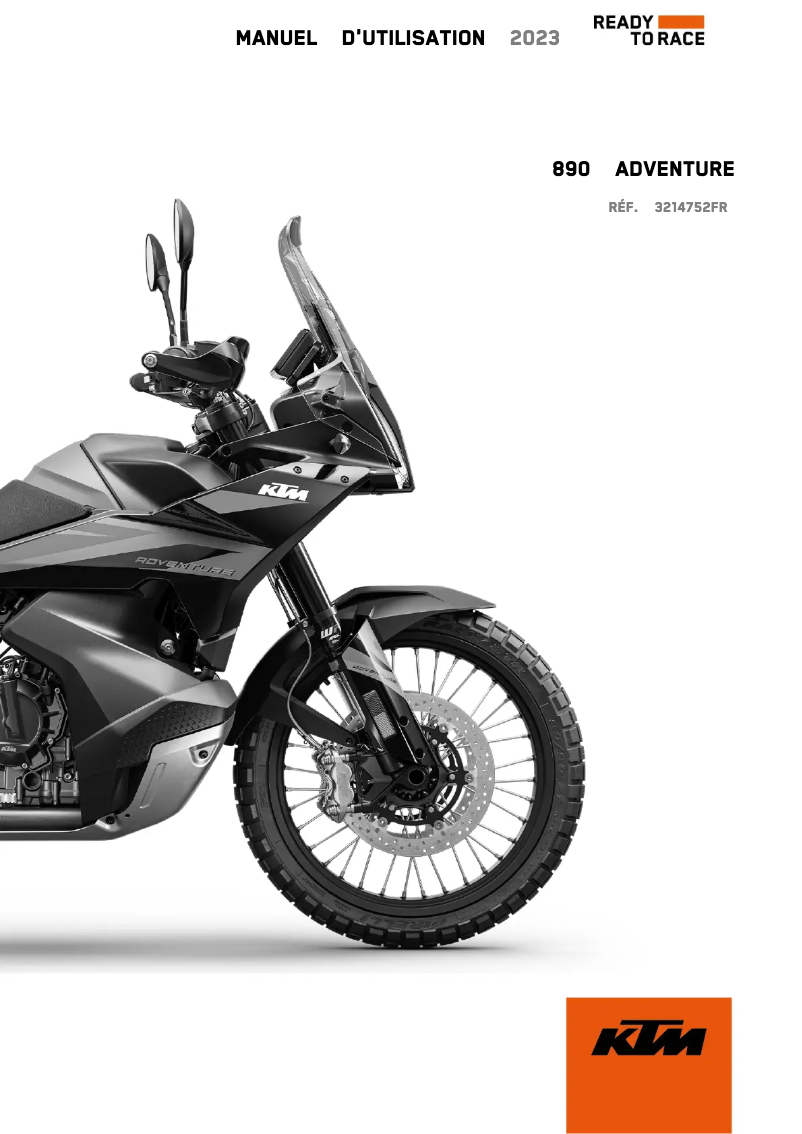Page 1 of the manual User Manual KTM 890 Adventure (2023)