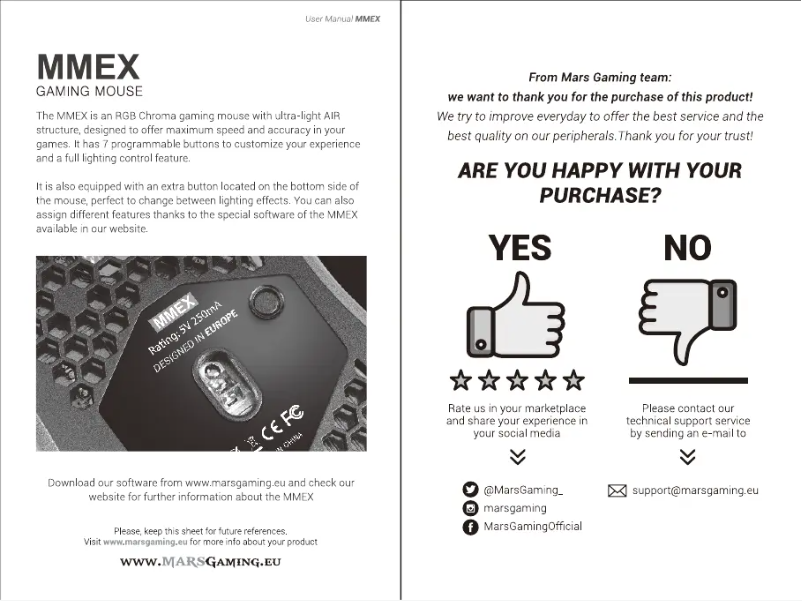 Página 1 del manual Manual de usuario Mars Gaming MMEX