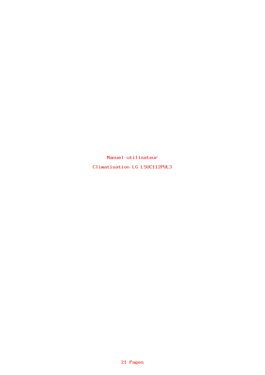 Page 1 de la notice Manuel utilisateur LG LSUC112PUL3