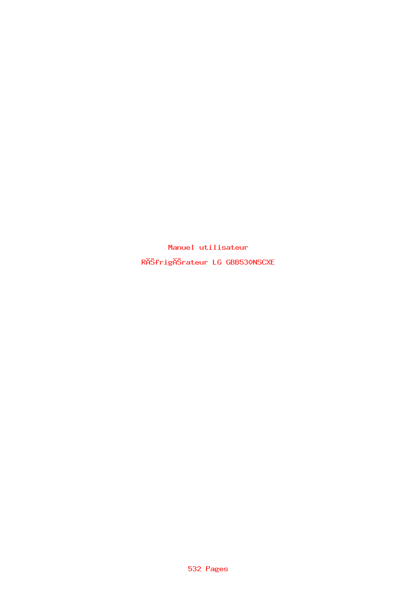 Image de la première page du manuel de l'appareil GBB530NSCXE