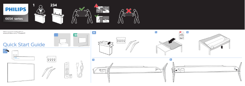 Page 1 of the manual Quick Start Guide Philips 50PUS6654