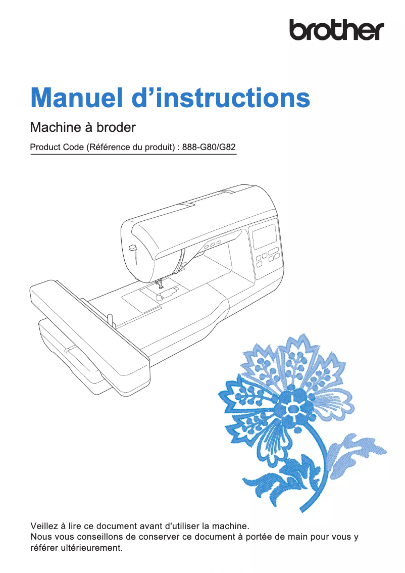 Page 1 de la notice Manuel utilisateur Brother Innov-is NV870SE