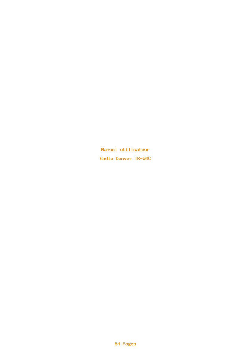 Page 1 de la notice Manuel utilisateur Denver TR-56C