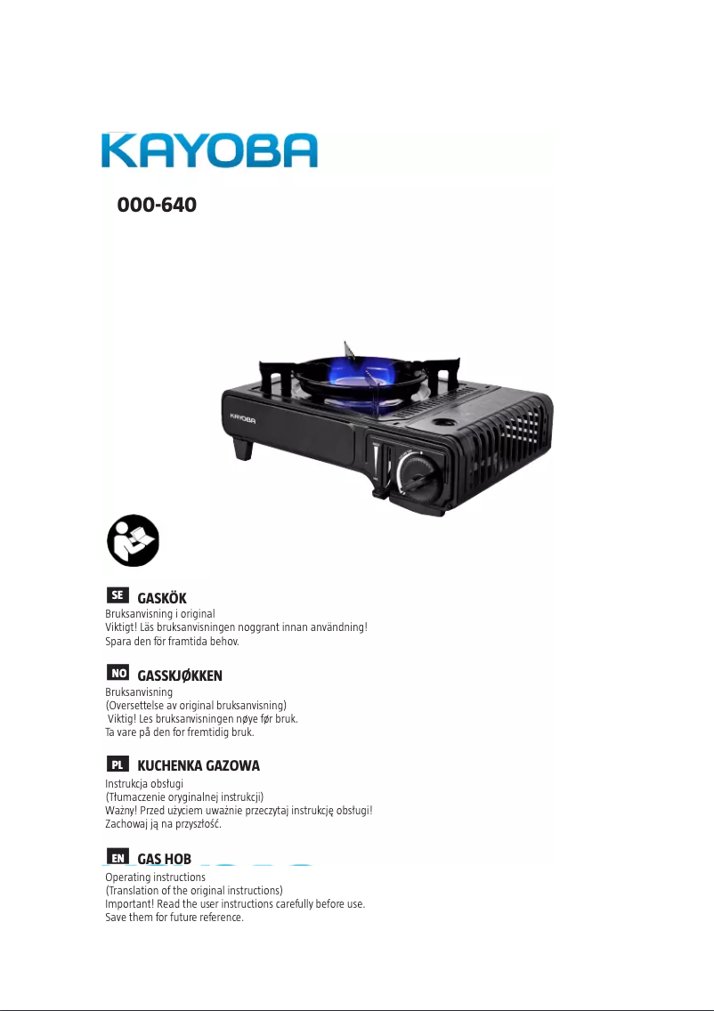 Page 1 de la notice Manuel utilisateur Kayoba 000-640