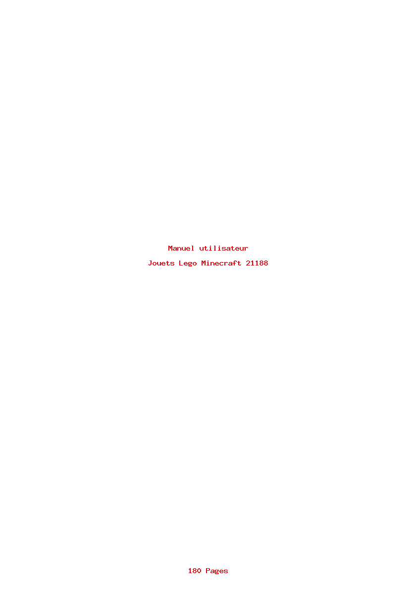 Page 1 de la notice Manuel utilisateur Lego Minecraft 21188