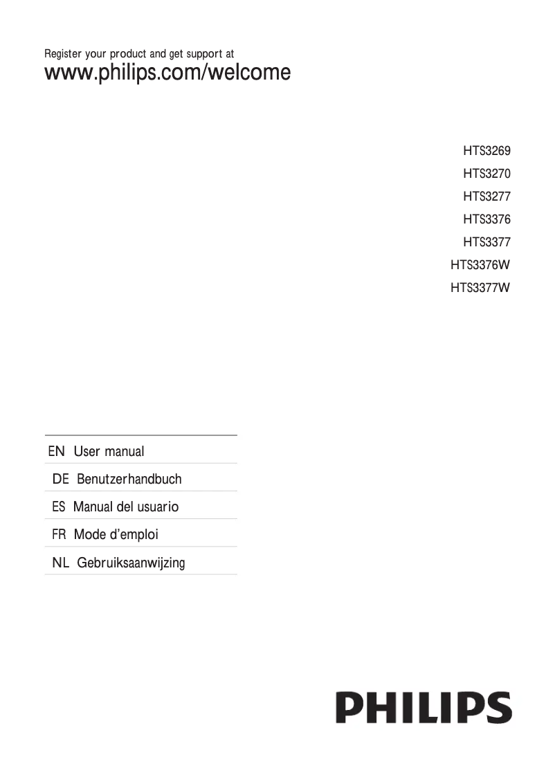 Page 1 de la notice Manuel utilisateur Philips HTS3277