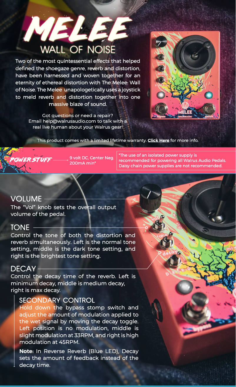 Page 1 de la notice Manuel utilisateur Walrus Audio Melee