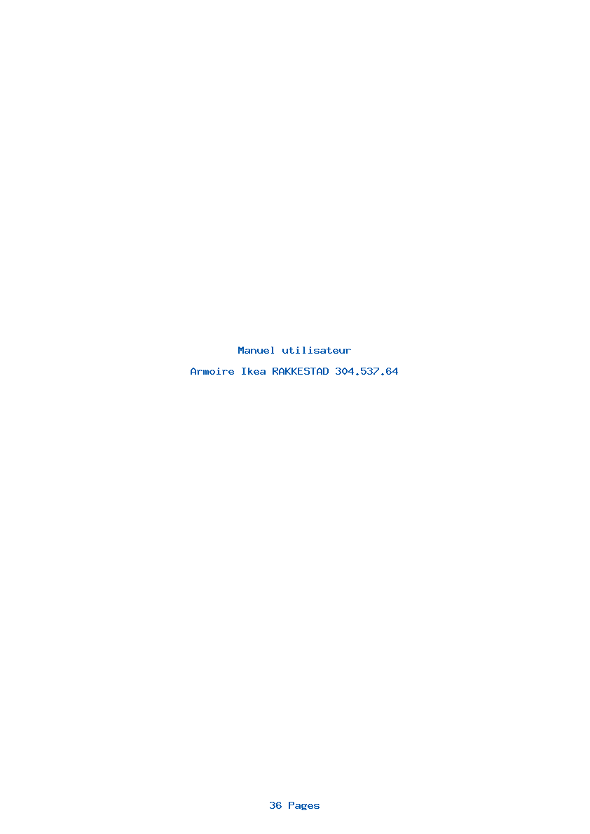 Page 1 de la notice Manuel utilisateur Ikea RAKKESTAD 304.537.64
