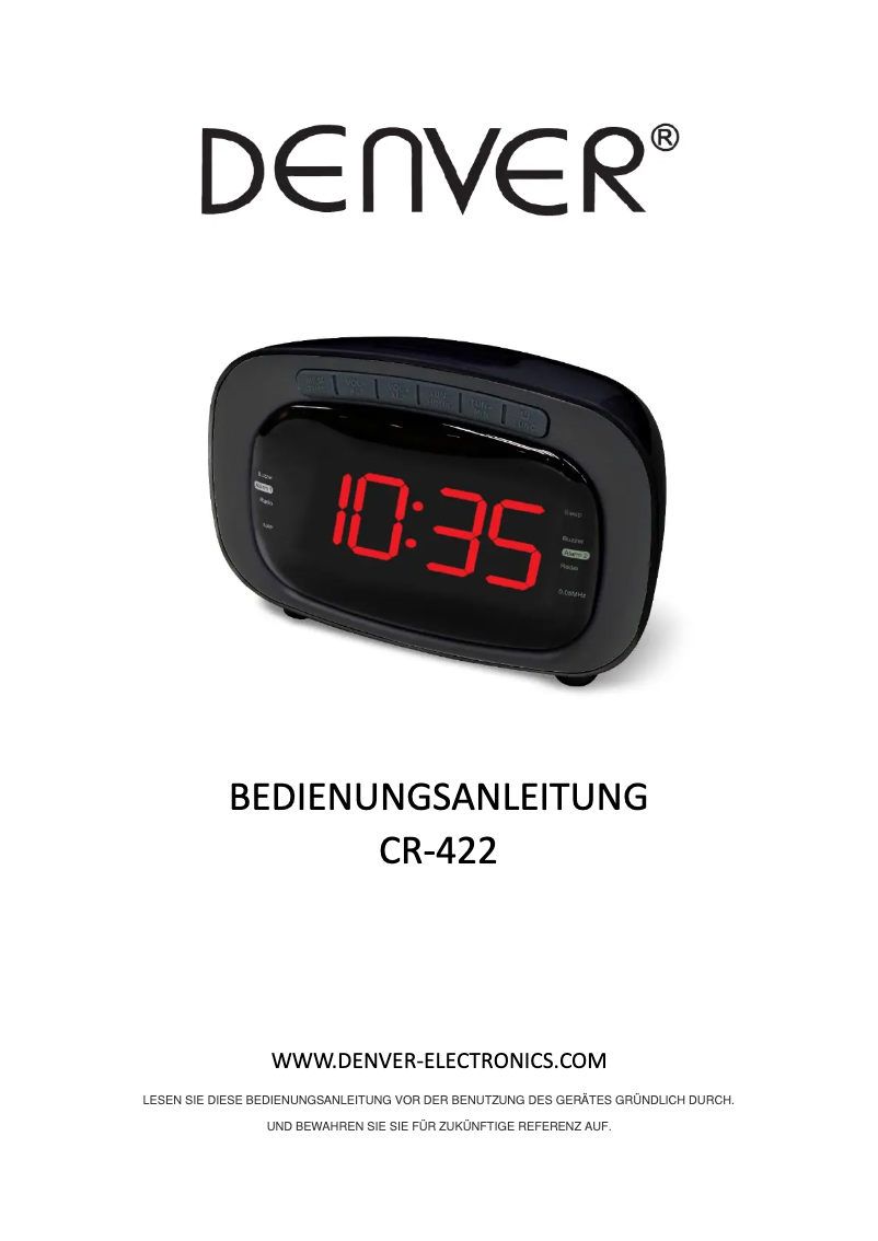 Página 1 del manual Manual de usuario Denver CR-422