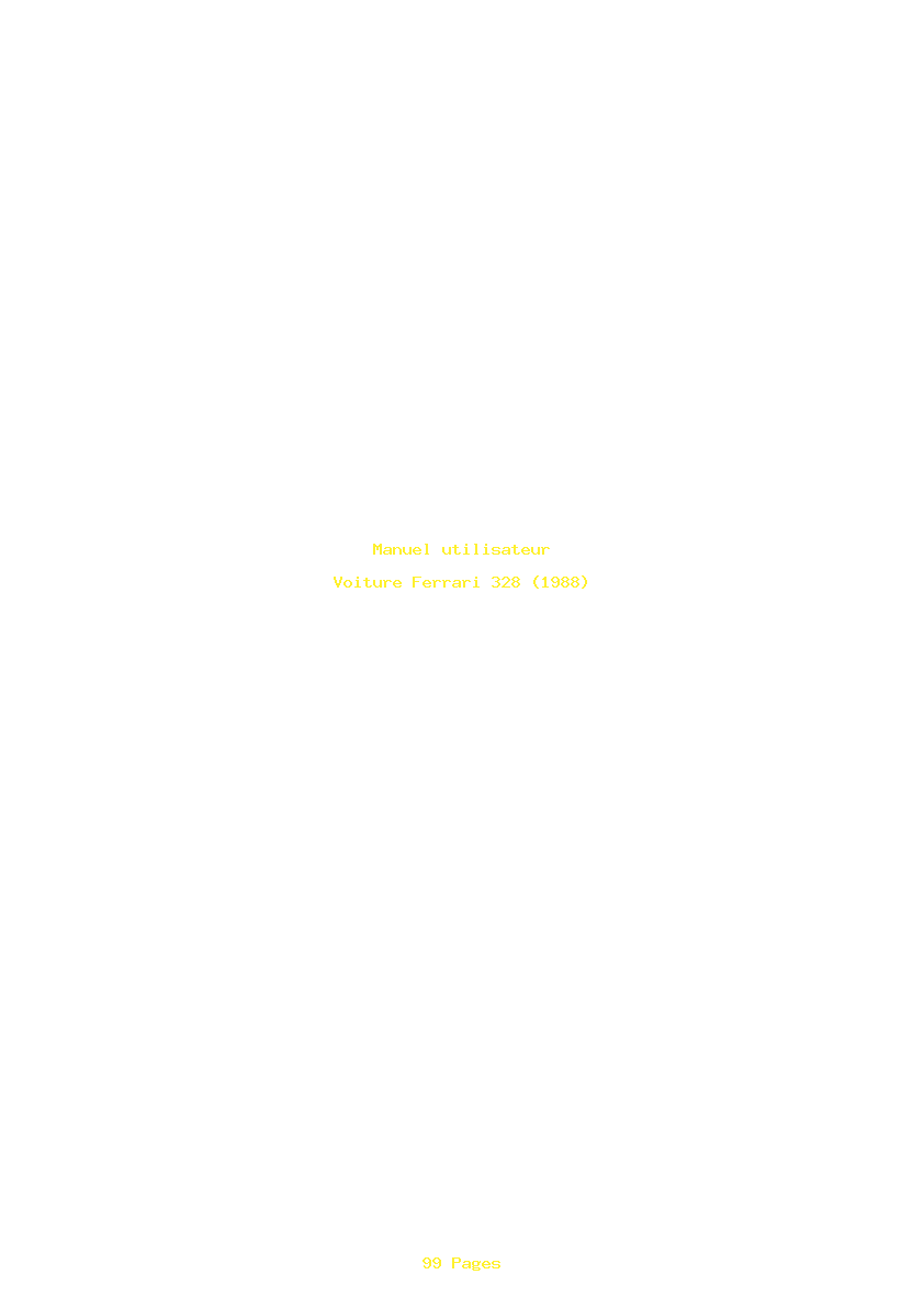 Page 1 de la notice Manuel utilisateur Ferrari 328 (1988)