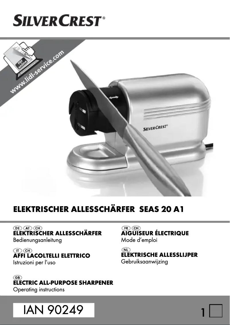 Page 1 de la notice Manuel utilisateur SilverCrest SEMS 12 A1