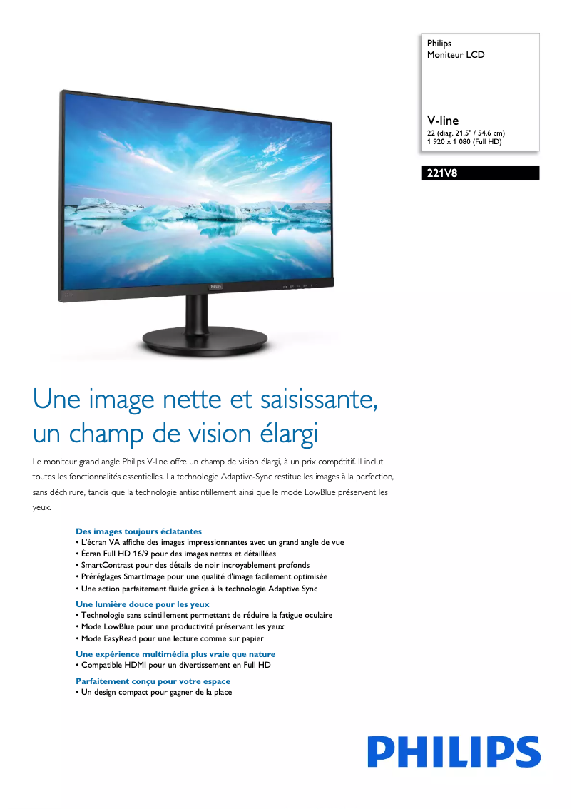 Image de la première page du manuel de l'appareil V Line 221V8