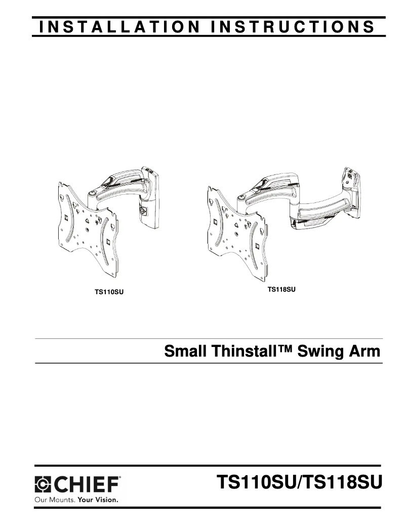 Page 1 de la notice Manuel utilisateur Chief TS118SU
