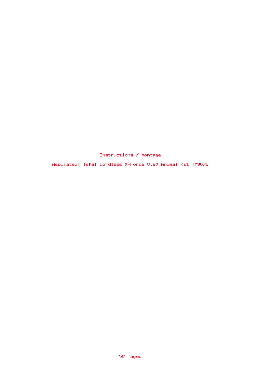 Image de la première page du manuel de l'appareil Cordless X-Force 8.60 Animal Kit TY9679