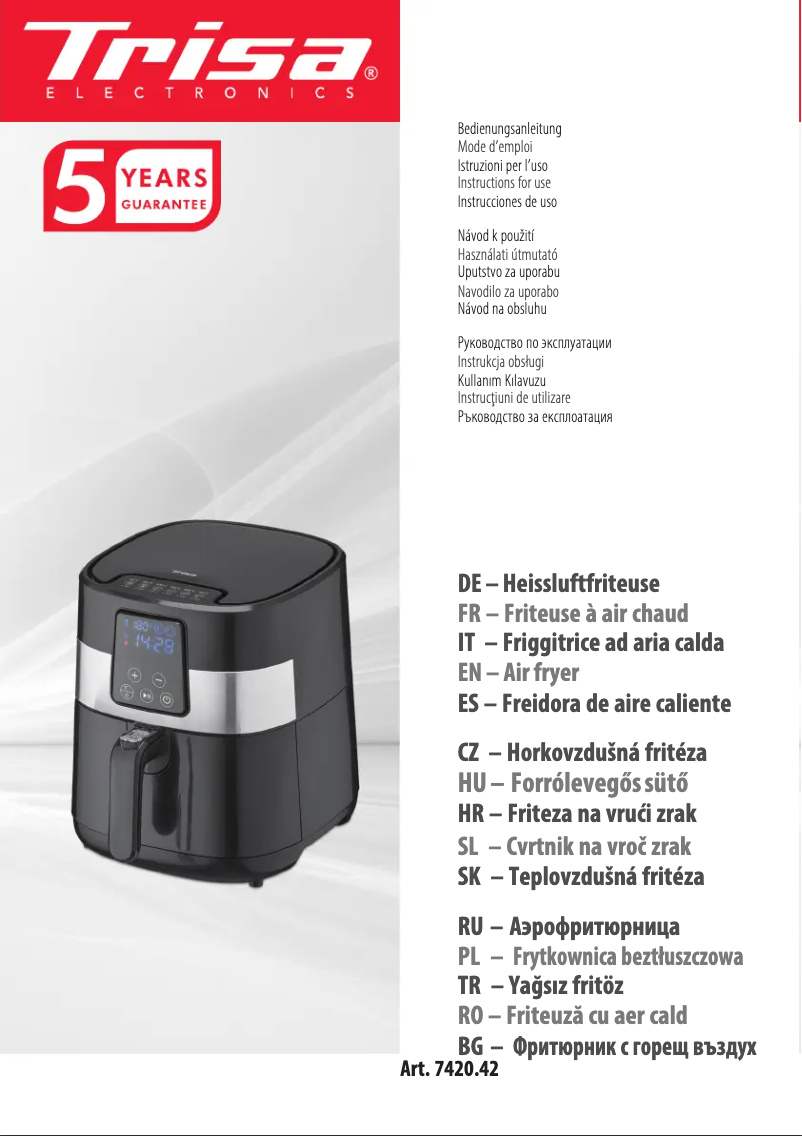 Page 1 de la notice Manuel utilisateur Trisa Tasty Fry