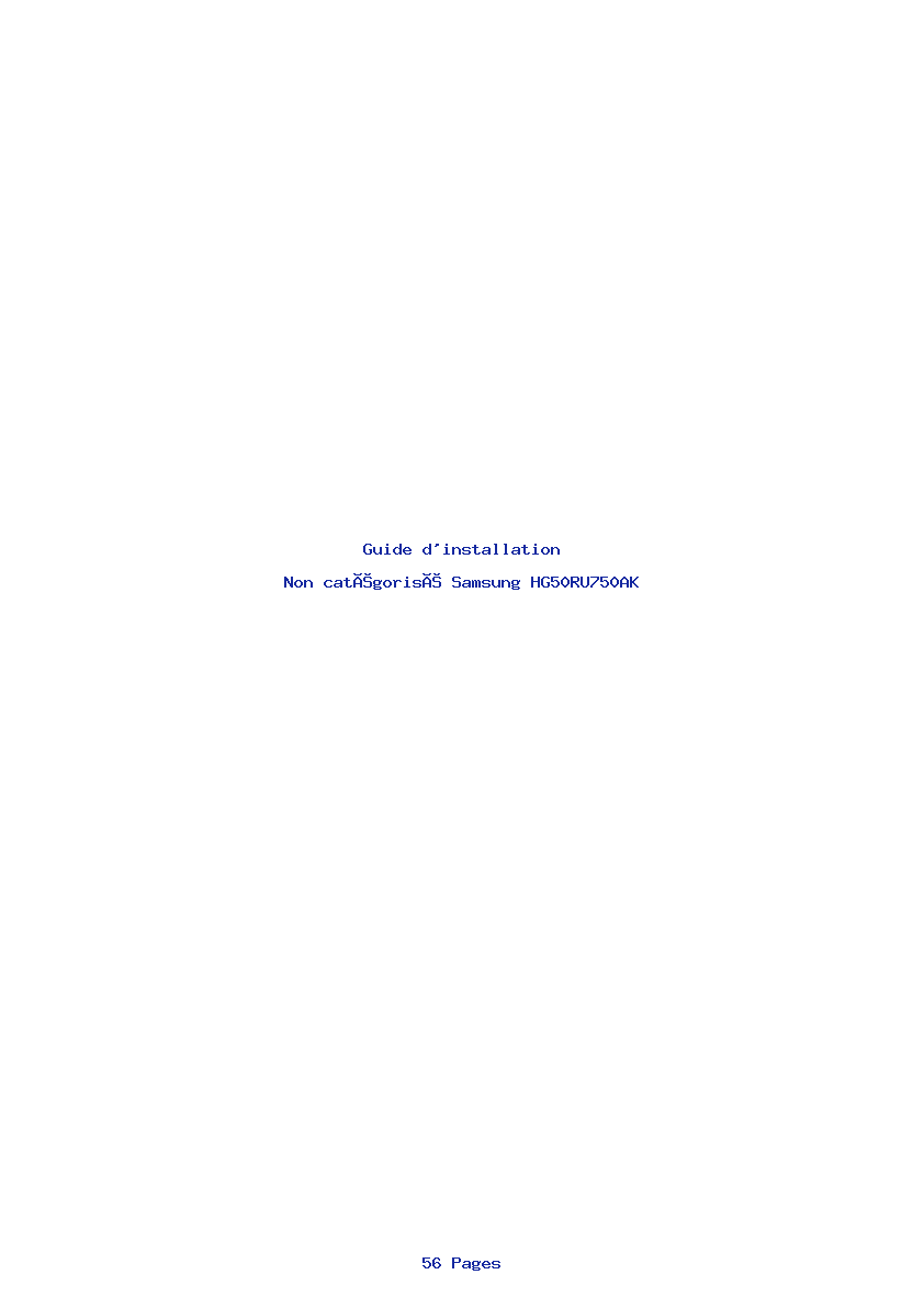 Page 1 de la notice Guide d'installation Samsung HG50RU750AK