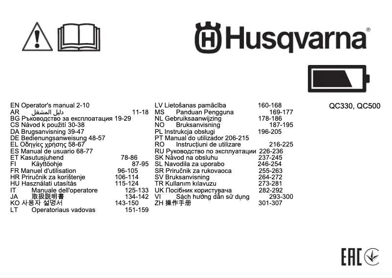 Page 1 of the manual User Manual Husqvarna QC300