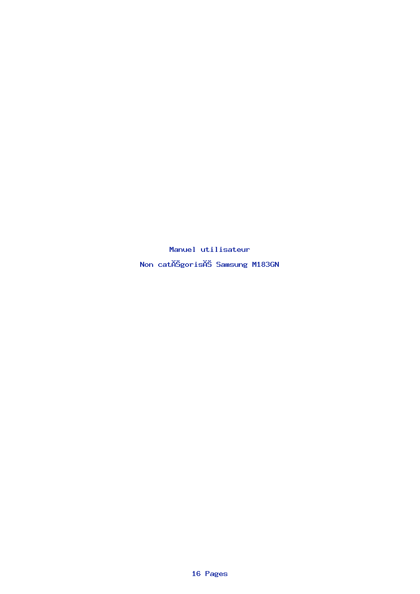 Page 1 de la notice Manuel utilisateur Samsung M183GN