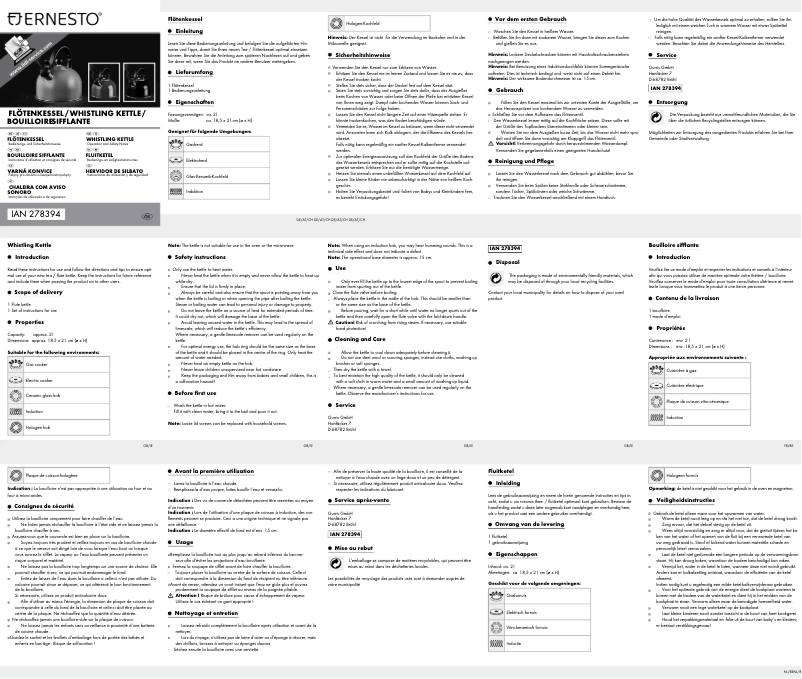 Page 1 de la notice Manuel utilisateur Ernesto IAN 278394