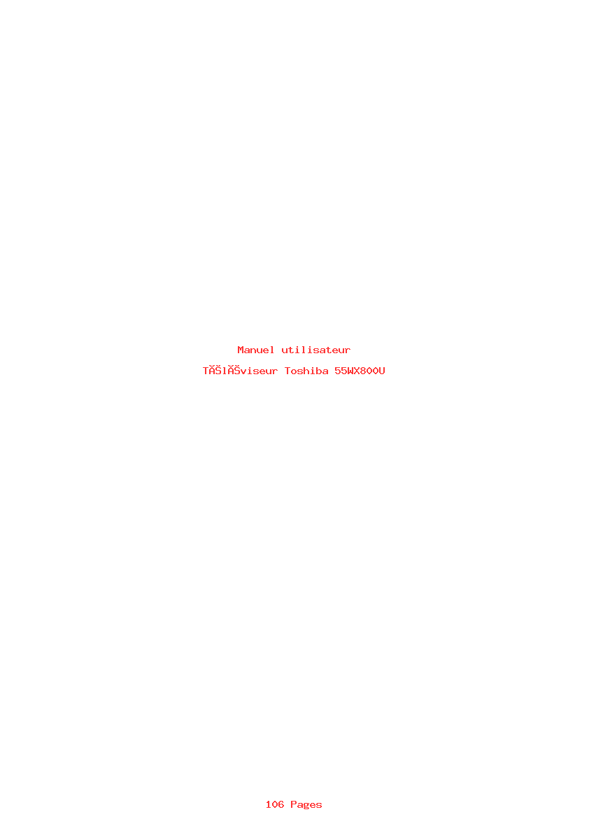 Page 1 de la notice Manuel utilisateur Toshiba 55WX800U